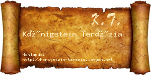 Königstein Terézia névjegykártya